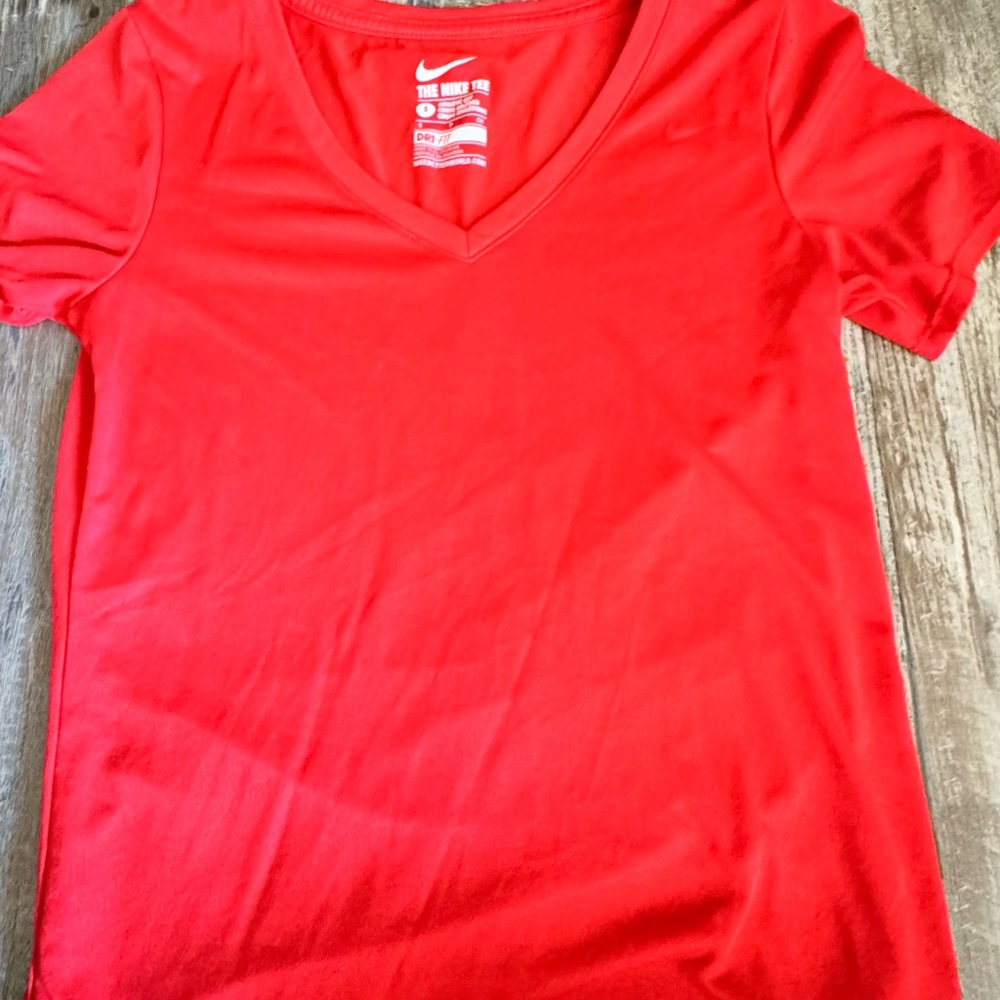 Nike Women's Bright Red V-Neck Tee
